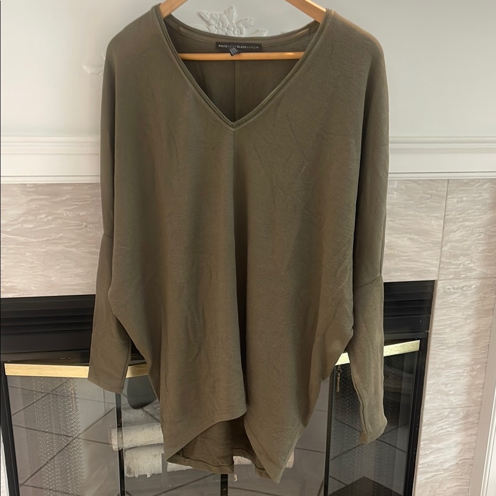 White House Black Market Green Boxy Tunic
